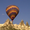 Two balloons over Cappadocia